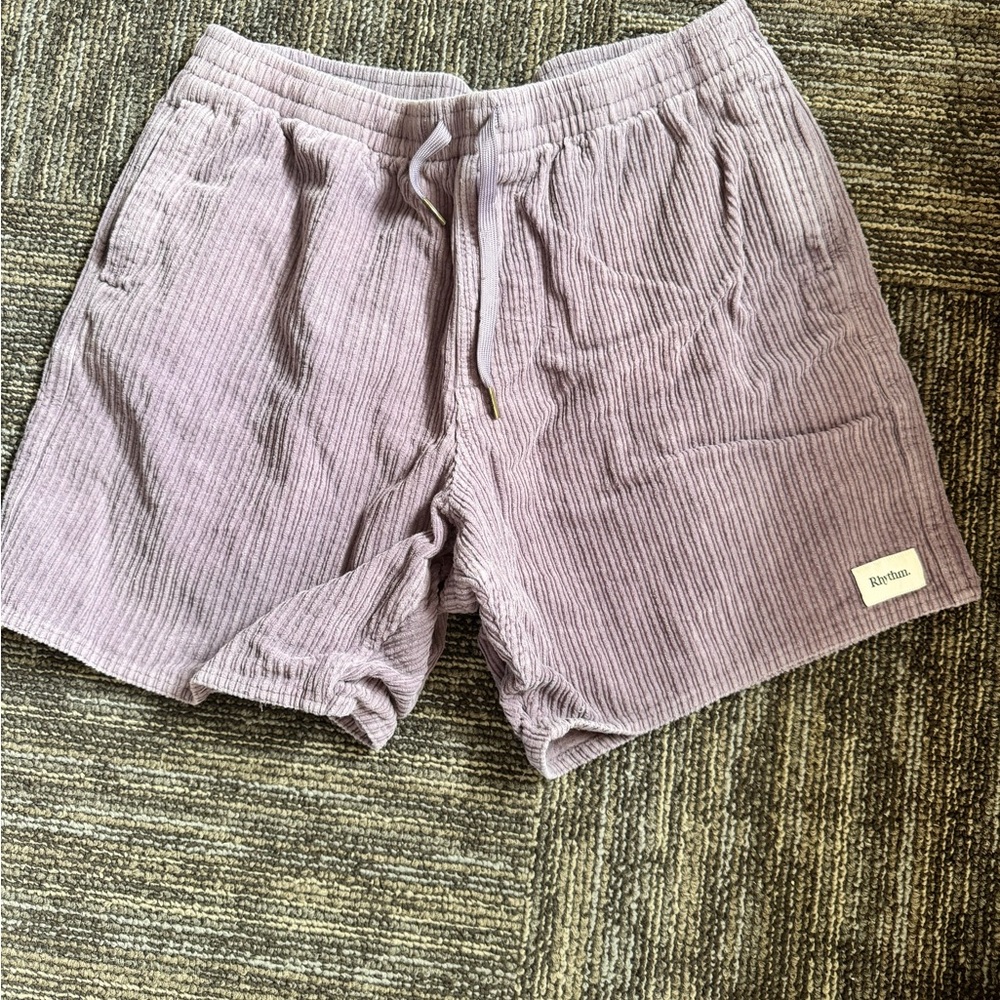 Rhythm Lavender Striped Athletic Shorts